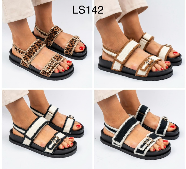 Sandały płaskie damskie Roz 36-41 / 12 par